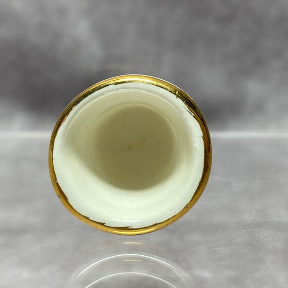 Eureka Springs Souvenir Ceramic Thimble With Pink & Purple Rose Design - Picture 7 of 8